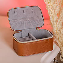 Скринька для прикрас з еко шкіри на блискавці міні органайзер для ювелірних виробів, фото 5