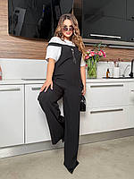 Стильний жіночий літній комбінезон-штани великих розмірів (р.50-60). Арт-1784/36 чорний