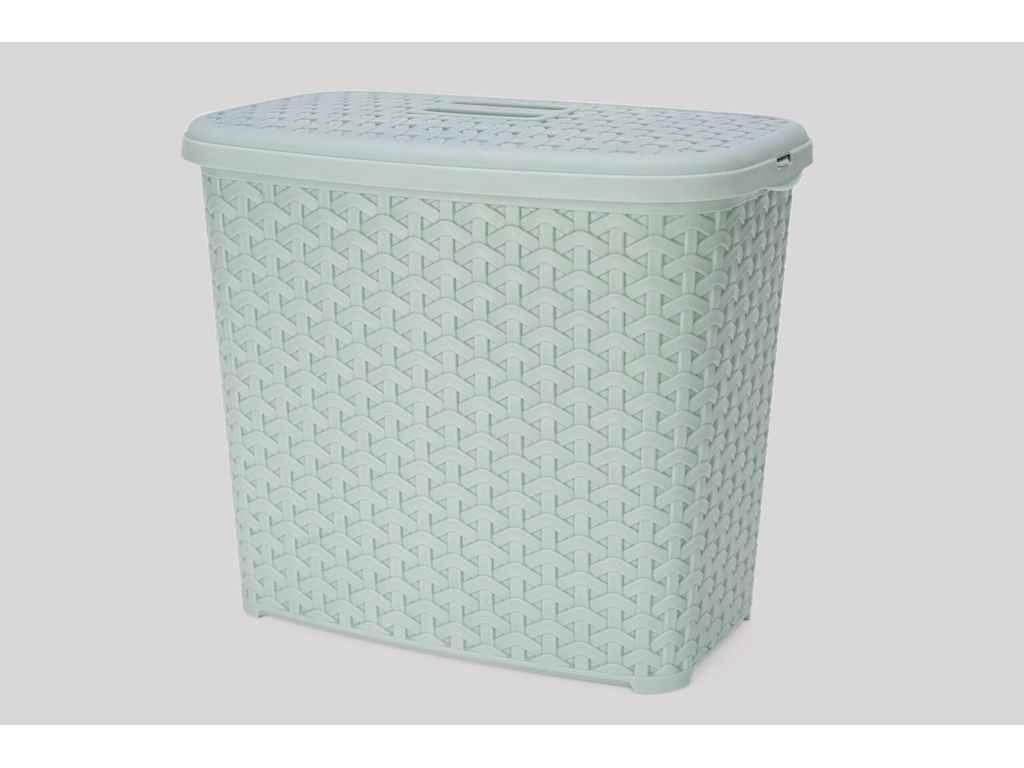 Кошик з кришкою пластиковий плетена структура 6л 170 x 280 x 230мм світло-фісташковий ТМ DIOMEDEA FG