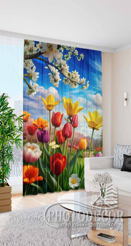 Фото Штора Весна, висота - 3,20м, ширина - 1,45м, тасьма