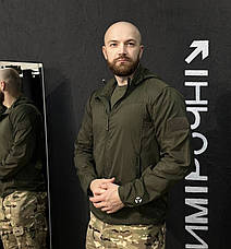 Вітровка літня водонепроникна Attam Темна Олива Розмір L (23962), фото 3