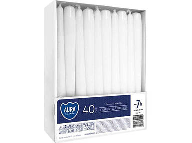 Свічка S 30-40 білий h=24,5см ø2,3см ТМ BISPOL BP