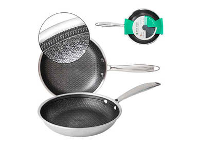 Сковорода нержавіюча сталь 24см PFLUON покриття із захисною насічкою ТМ TOSCANA FG