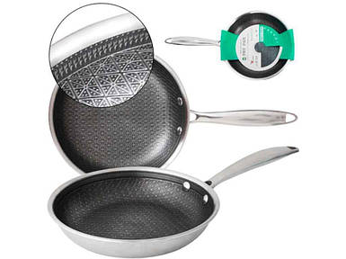 Сковорода нержавіюча сталь 28см PFLUON покриття із захисною насічкою ТМ TOSCANA FG