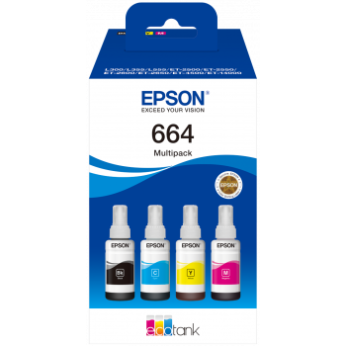 Набір оригінальних чорнил Epson 664 EcoTank 4-colour Multipack (C13T66464A), фото 1