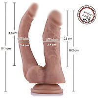 Подвійний фалоїмітатор Hismith 9.8" Double Penetrator Silicone Dildo