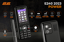Мобільний телефон 2E E240 Power 2023 Black (688130251068), фото 5