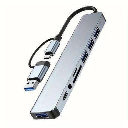 Перехідник USB HUB WALKER WHUB-53 8 в 1, фото 1