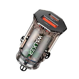 Автомобільний зарядний пристрій (адаптер) WALKER WCR-61 PD_30W / QC3.0_24W прозорий