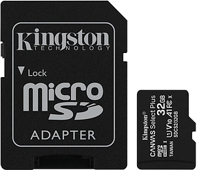 FLASH пам'ять Kingston Canvas Select Plus A1 Micro SDHC 32GB with adapter (SDCS2/32GB)