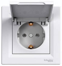 Розетка із заземленням і захисною кришкою Schneider Asfora
