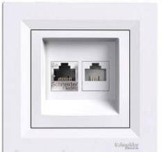 Розетка комп'ютерна + телефонна Schneider Asfora