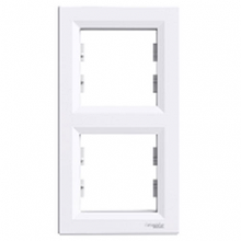 Рамка 2 пости, вертикальна Schneider Asfora (білий і беж)