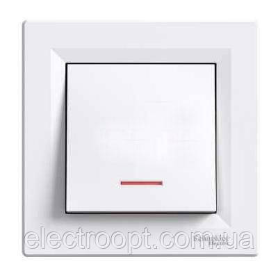 Вимикач з підсвіткою Schneider Asfora (білий і беж)