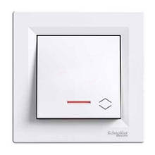 Перемикач з підсвіткою Schneider Asfora (білий і беж)