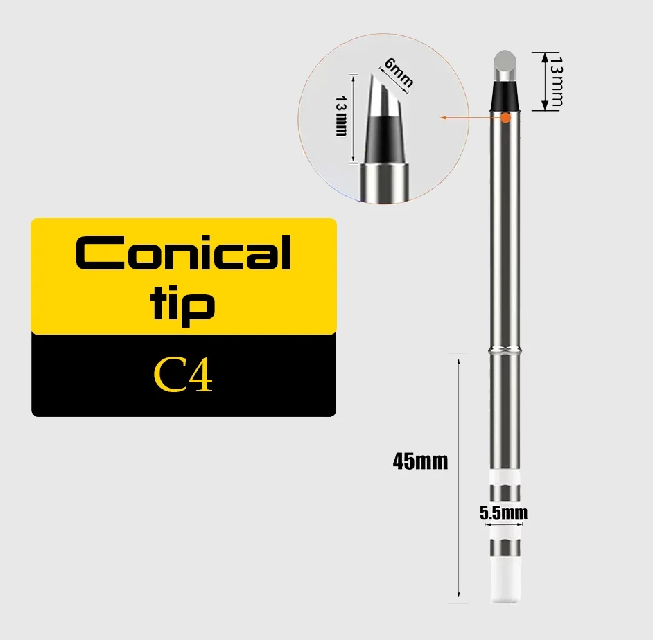 Жало C4 для паяльника Fnirsi HS-01, GVDA GD300, T85, T65, RGS65