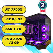 Ігровий комп'ютер AMD Ryzen 7 7700X  (8 x 5.4 GHz) + 32Gb DDR5 + SSD 1000 Gb + RTX 5070 12Gb
