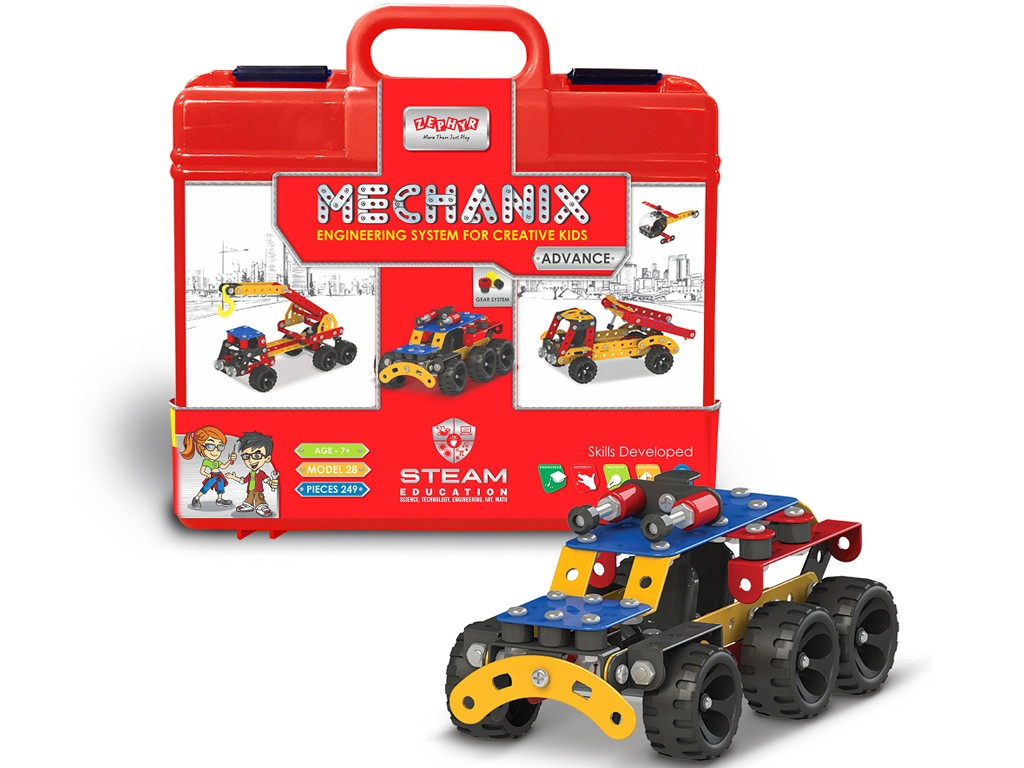 Металевий конструктор MECHANIX ADVANCE 249 елементів 28 моделей ZEPHYR 09006