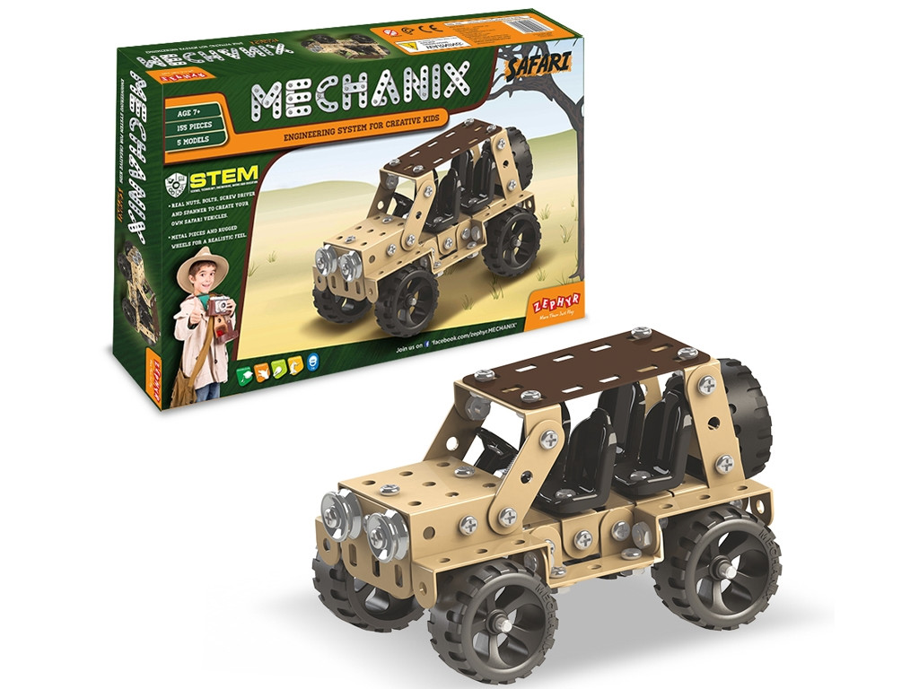 Металевий конструктор MECHANIX Сафарі 155 елементів 5 моделей ZEPHYR 01056
