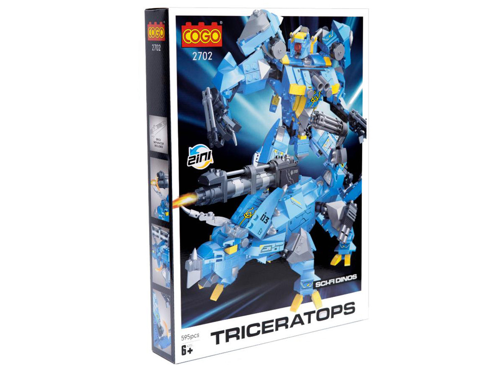 Конструктор Дино трансформери, Трицератопс, 595 деталей 2702, фото 1