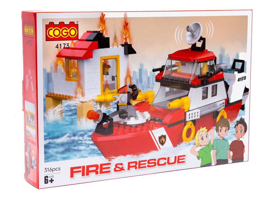 Конструктор Пожежники, Пожежний катер, 316 деталей 4173, фото 1