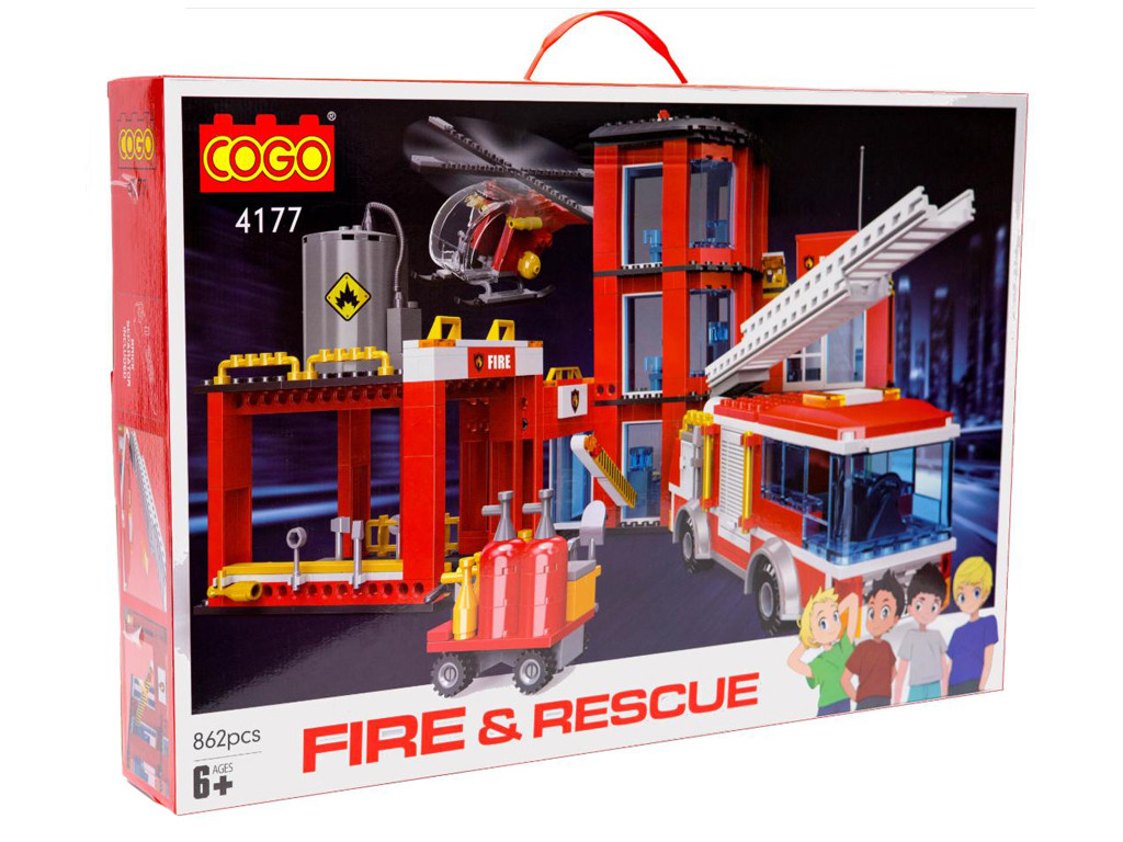 Конструктор Пожежники, Пожежна станція велика, 862 деталі 4177, фото 1