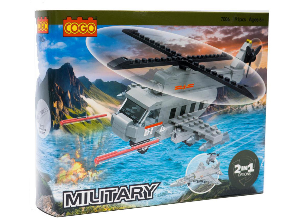 Конструктор Армія 2в1, Гелікоптер + Літак, 191 деталь 7006, фото 1