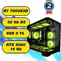 Ігровий комп'ютер  AMD Ryzen 7 7800X3D  (8 x 5.4 GHz) + 32Gb DDR5 + SSD 2000Gb + RTX 5080 16Gb