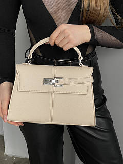 Сумка жіноча JW PEI Elis Big size 27см Бежевий + срібло
