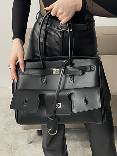 Сумка жіноча Balenciaga Bel Air Tote Bag - Premium чорний + золото 37 см Big size