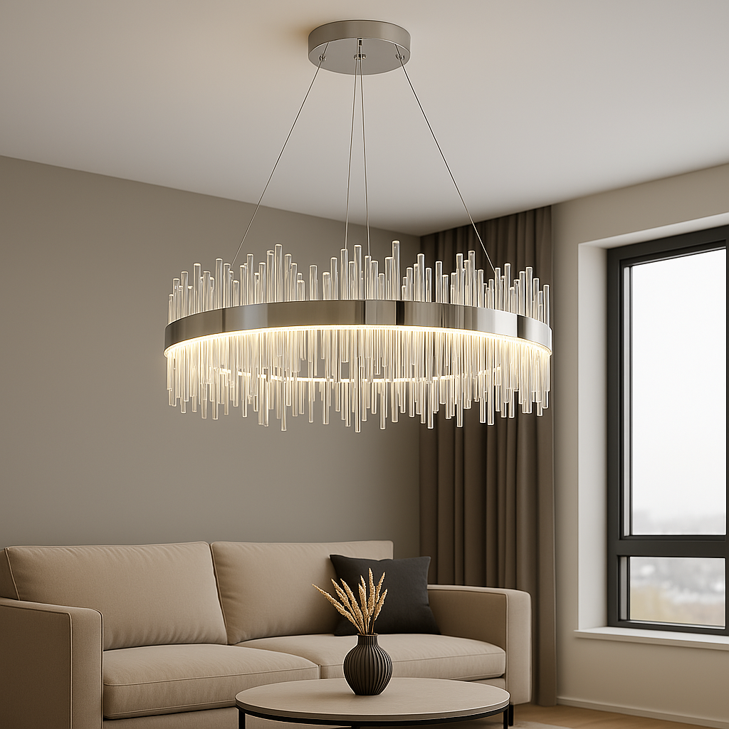 Підвісна LED люстра Alba Lux діаметр 78 см, стиль Бароко (839/800CH)