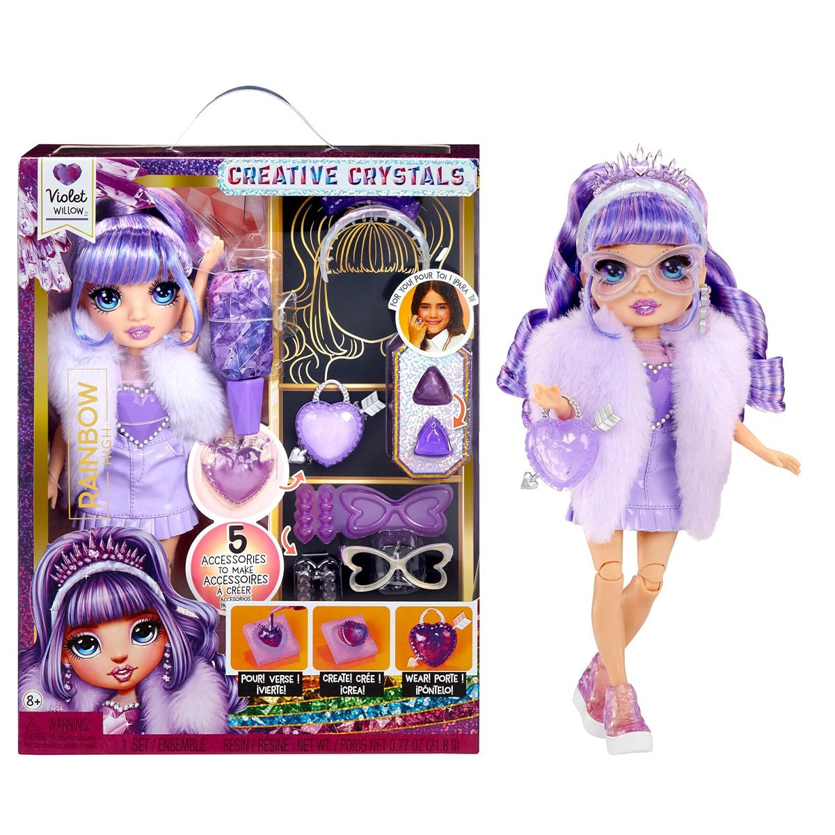 Лялька Рейнбоу Хай серії Creative Crystals Віолетта Rainbow High Creative Crystals Violet 121404