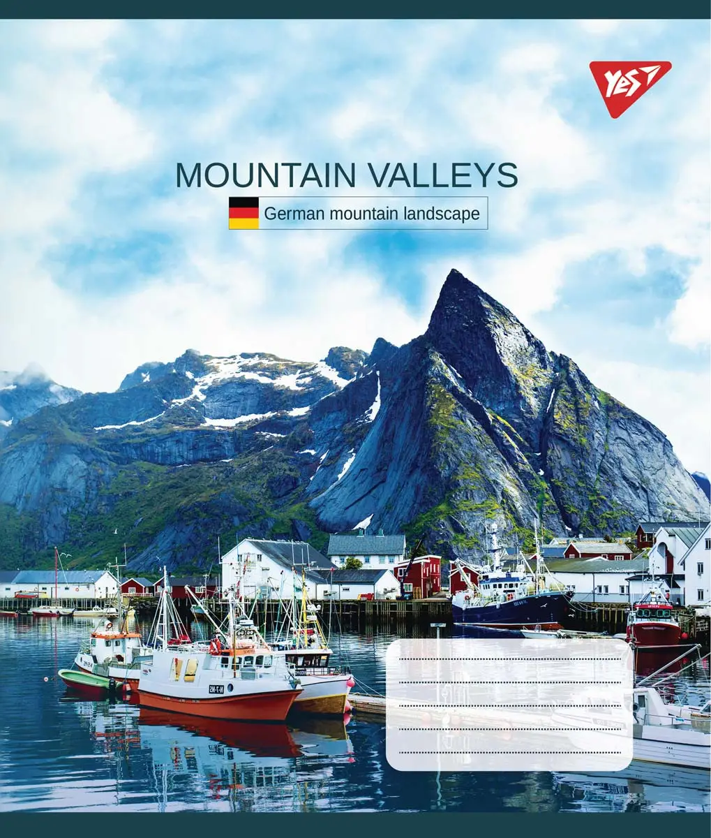 Набір шкільних зошитів А5 Yes 48 аркушів у лінію 5 шт., Mountain Valleys малюнок обкладинки асорті