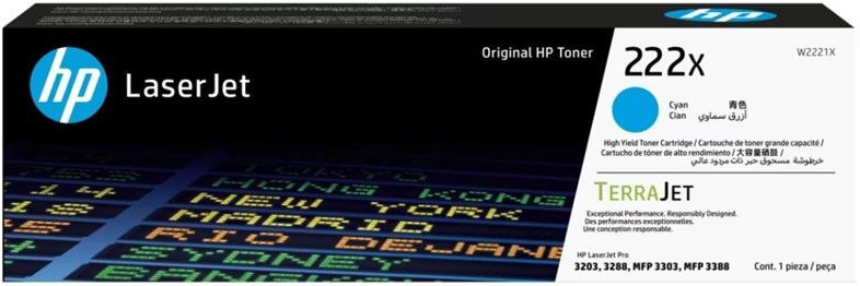HP Картридж 222X CLJ Pro 3203/3303 Cyan (2500стор)