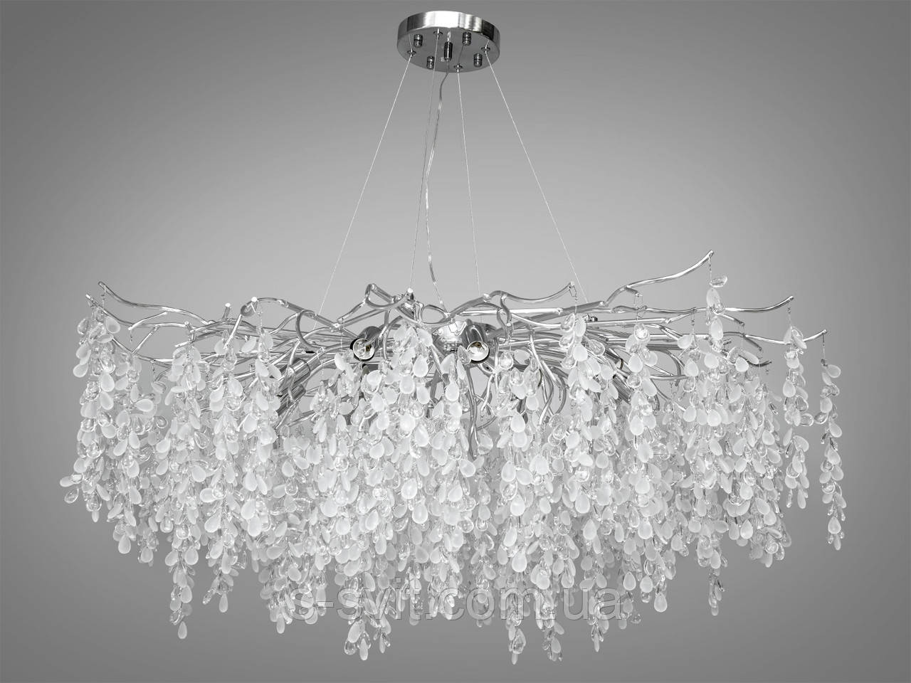 Кришталева люстра "Гліцинія", 14 ламп, золотиста, фото 1