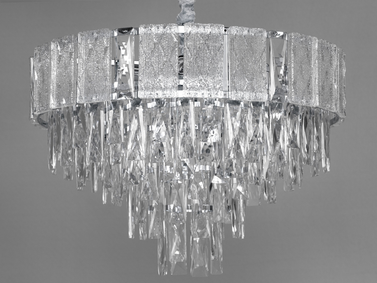 Кришталева люстра на 9 ламп хром, фото 1
