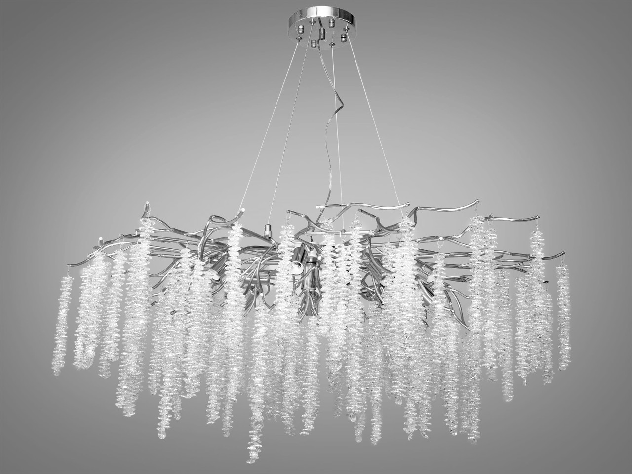 Кришталева люстра Гліцинія на 14 ламп, хром, фото 1