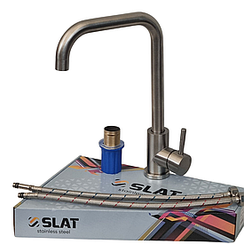 Змішувач для кухні на мийку з неіржавкої сталі SUSTM. SLAT MLT-40402VR з кріпленням на гайці