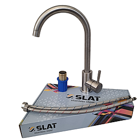 Змішувач для кухні на мийку з неіржавкої сталі SUSTM. SLAT MLT-40303VR з кріпленням на гайці