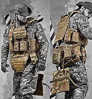 Плитоноска и РПС мультикам в сборе мультика кордура подсумки под магазин аптечку рацию