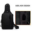 Тактична сумка рюкзак з usb портом Albion 445 військова чорна сумка на плече 7L армійські сумки Albion, фото 5