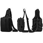 Тактична сумка рюкзак з usb портом Albion 445 військова чорна сумка на плече 7L армійські сумки Albion, фото 6