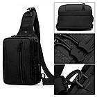 Тактична сумка рюкзак з usb портом Albion 445 військова чорна сумка на плече 7L армійські сумки Albion, фото 7