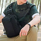 Тактична сумка рюкзак з usb портом Albion 445 військова чорна сумка на плече 7L армійські сумки Albion, фото 3