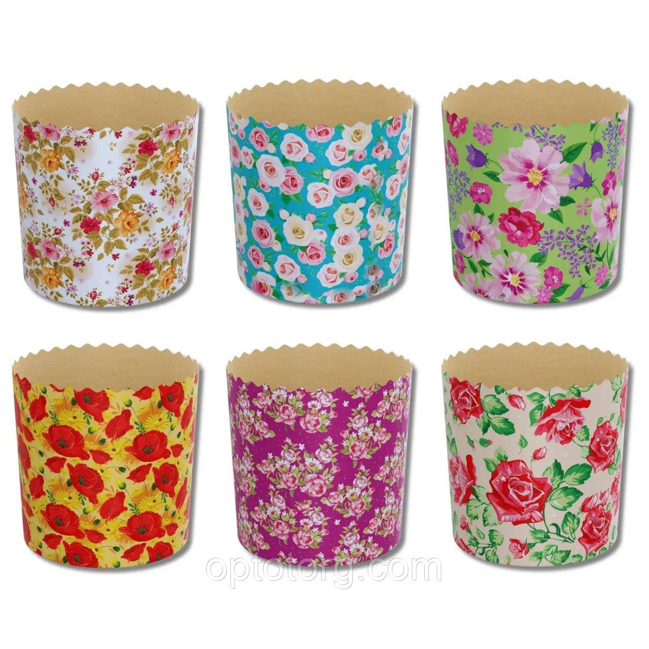 Паперові форми для паски 110*85 Квіти, фото 1