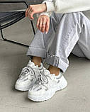 Стильні жіночі кросівки з екошкіри та сітки – білий колір, фото 7