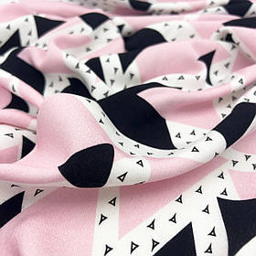 Тканина бамбукова, муслін плоский "трикутники рожеві"