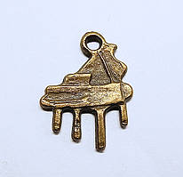 Підвіска Finding Кулон музичний інструмент рояль Антична бронза 19.5 мм х 15 мм х 1.4 мм