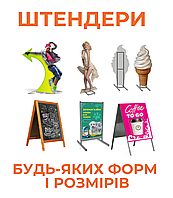 Металевий А-подібний штендер 100*60 см двосторонній під банан/наклейку/пластик. Спотикач, мімохід