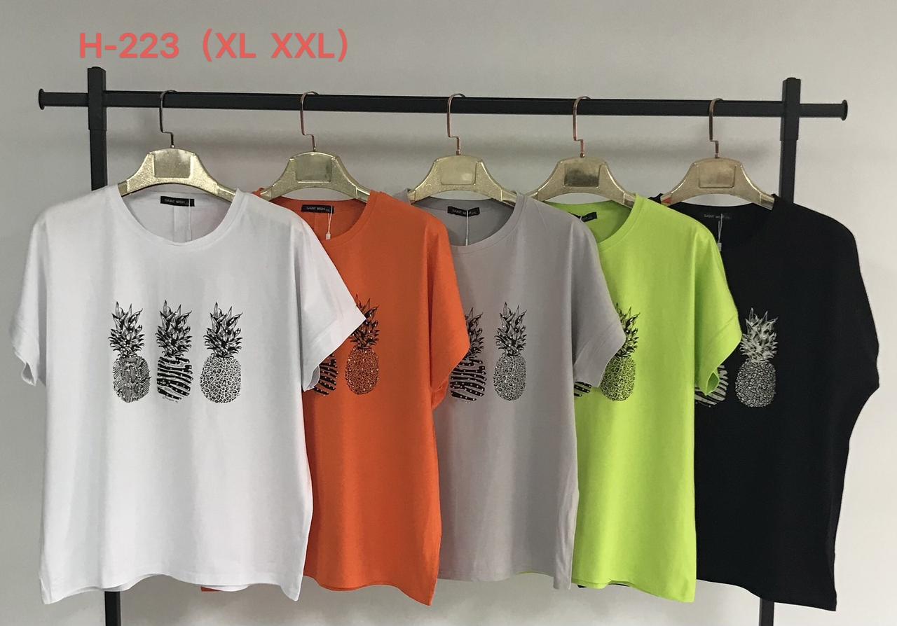 Жіноча футболка "Ананаси" батал китай XL — 2XL оптом